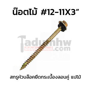 สกรูหัวบล็อคยิงไม้ W12x3"