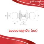 BENHUR ลูกบิดประตู AC สีรมดำ หัวกลมมน (จานใหญ่) รุ่น BHC3000AC B*P - Image 4